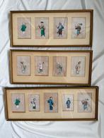 Chinese handgeschilderde rijstpapier tekeningen Qing dynasty, Antiek en Kunst, Kunst | Schilderijen | Klassiek, Ophalen of Verzenden