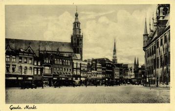 Gouda. Markt. - volk auto - 1943? ongelopen beschikbaar voor biedingen