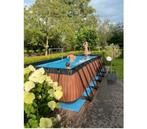 Groot zwembad 540x250x122 Exit Wood met trap pomp afdekzeil, Rond, 300 cm of meer, Ophalen of Verzenden, Zo goed als nieuw