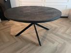 Ronde eettafel zwart, Huis en Inrichting, Tafels | Eettafels, Ophalen, Zo goed als nieuw, Rond, 100 tot 150 cm