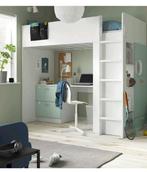 Ikea hoogslaper met bureau en ladekast lichtgroen/turquoise, Ophalen, Zo goed als nieuw, Hoogslaper