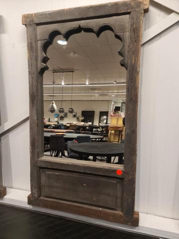 Landelijke teakhouten spiegel 154x92cm €150 beschikbaar voor biedingen