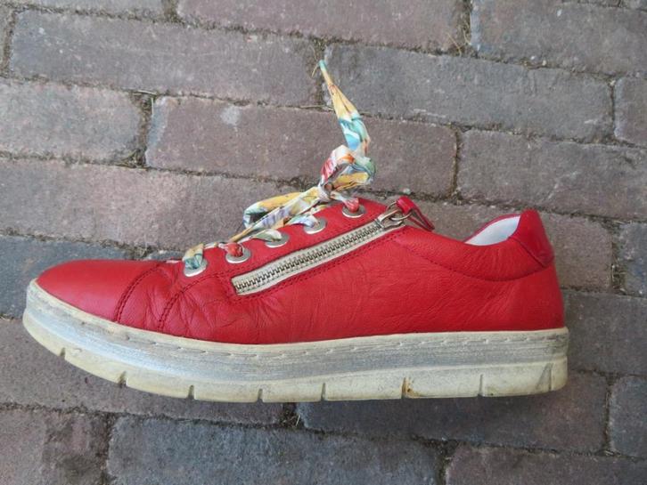 Remonte/Rieker Rode Sneakers Veterschoen en rits Maat 41, Kleding | Dames, Schoenen, Zo goed als nieuw, Sneakers of Gympen, Rood