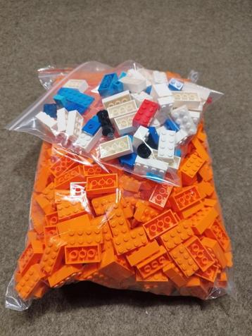 1,5 kg 2x4 LEGO stenen, bright orange, nr. 3001, oranje beschikbaar voor biedingen