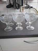 6 vintage glazen dessert coupes, Glas of Glazen, Ophalen of Verzenden, Overige stijlen, Glas