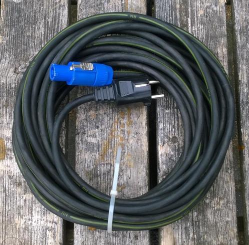 Spanningssnoer Powercon-Schucko 10 meter, Muziek en Instrumenten, Kabels en Stekkers, Zo goed als nieuw, Apparatuur, Ophalen of Verzenden