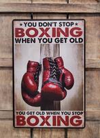 Dont stop boxing boksen reclamebord van metaal wandbord deco, Info@deconoord.nl, Deco Noord, Nieuw, Ophalen of Verzenden