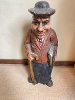 Houten beeldje man met hoed, Antiek en Kunst, Ophalen