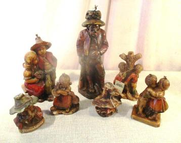 7 Originele Wax Figuren - Lechner Alpine vervaardiging beschikbaar voor biedingen