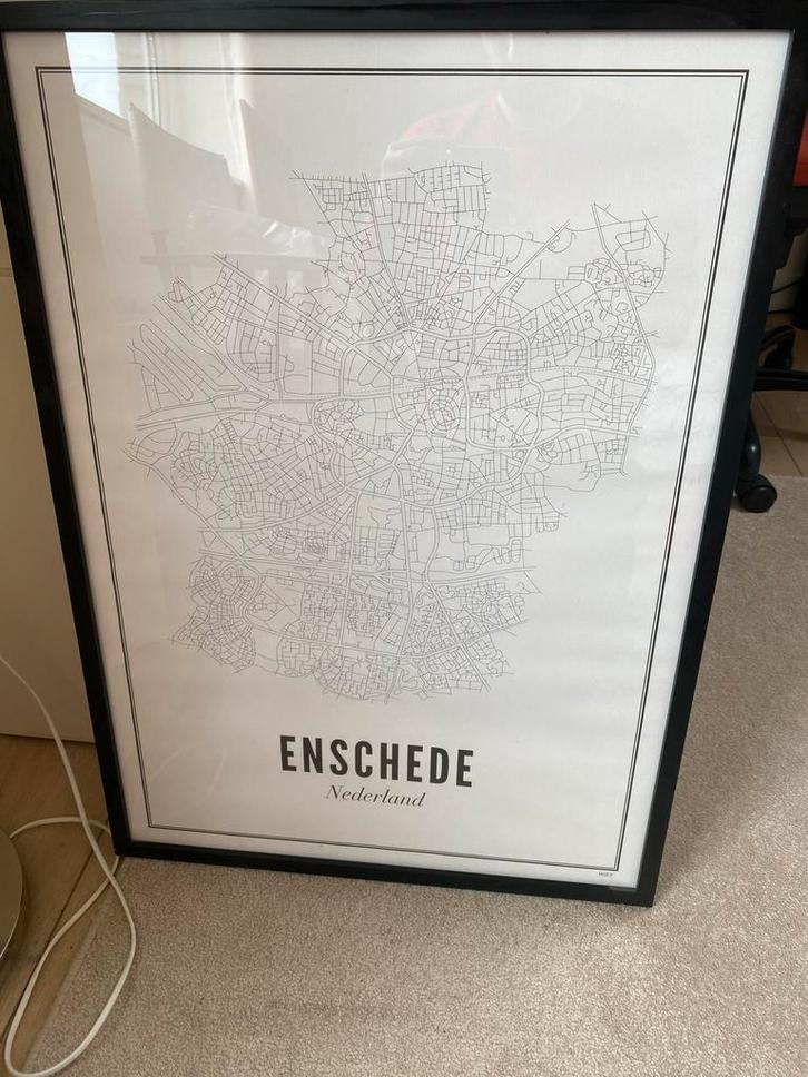 Wijck Enschede Poster met Lijst, Huis en Inrichting, Woonaccessoires | Schilderijen, Tekeningen en Foto's, Zo goed als nieuw, Foto of Poster