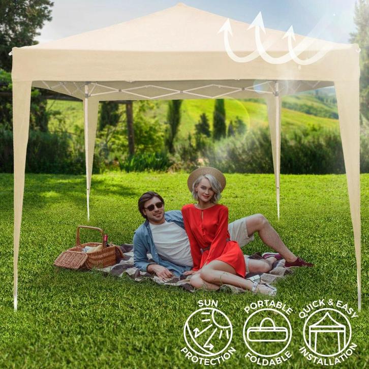 Vouwpaviljoen 3x3 m Easy-Up Vouwtent Pop-Up-Tent Waterdicht, Tuin en Terras, Partytenten, Nieuw, Partytent, Verzenden