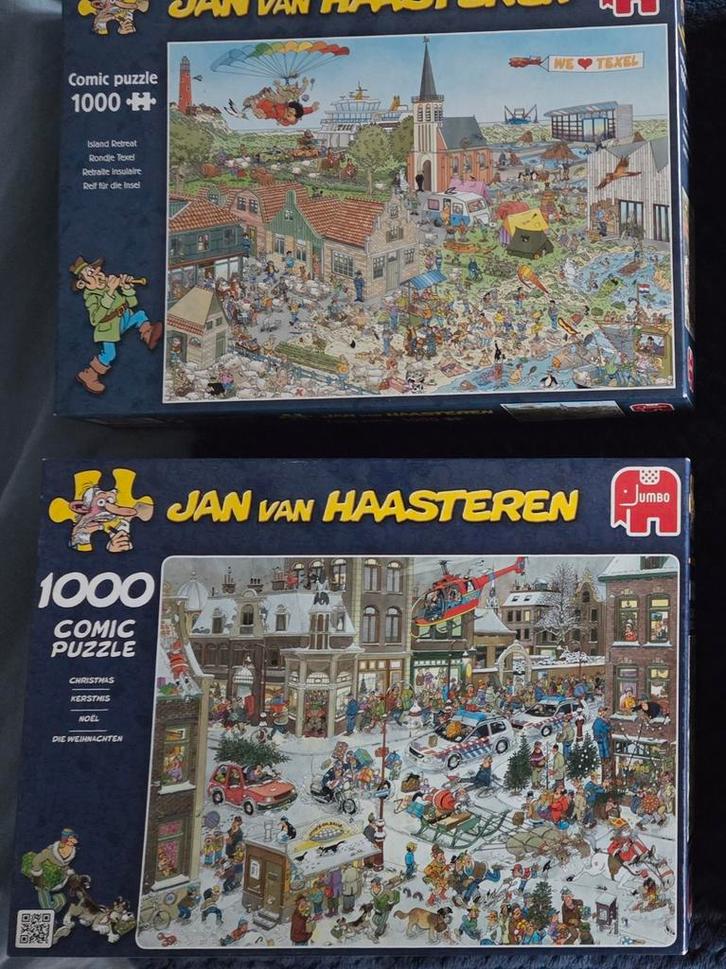 Jan van Haasteren Puzzels - Rondje Texel & Kerstmis, Hobby en Vrije tijd, Denksport en Puzzels, Zo goed als nieuw, Legpuzzel, 500 t/m 1500 stukjes