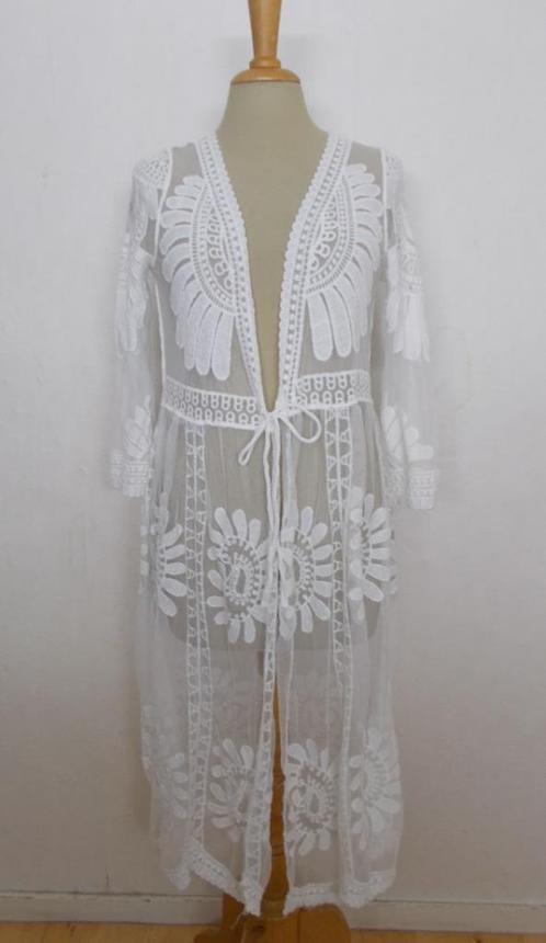 Apart wit Ibiza/boho wit lang vest/top! L, Kleding | Dames, Tops, Zo goed als nieuw, Maat 42/44 (L), Wit, Lange mouw, Verzenden