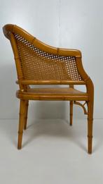 Giorgetti vintage faux bamboo fauteuil rotan stoel bruin, Ophalen of Verzenden