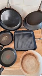 verschillende bak/wok/grill pannen, Huis en Inrichting, Ophalen, Gebruikt, Rvs, Wok
