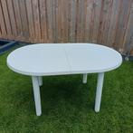 Witte tuintafel, Tuin en Terras, Tuintafels, Ophalen, Gebruikt, Ovaal, Kunststof