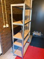 Stellingkast 176 x 90 x 40cm, metaal met houten planken, Ophalen, Gebruikt