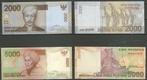 Indonesië 5000/2000 Rupiah 2013/14 UNC FDC Biljet r-15 jdu, Ophalen of Verzenden, Zuidoost-Azië, Setje
