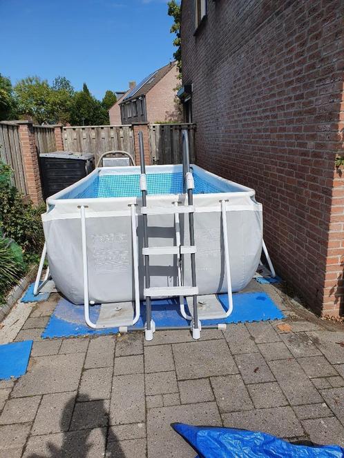 Intex Prism Frame zwembad 4x2x1 m met sterke zandfilterpomp, Tuin en Terras, Zwembaden, Gebruikt, Opzetzwembad, 80 tot 120 cm