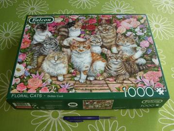 Floral Cats puzzel - 1000 stukjes beschikbaar voor biedingen