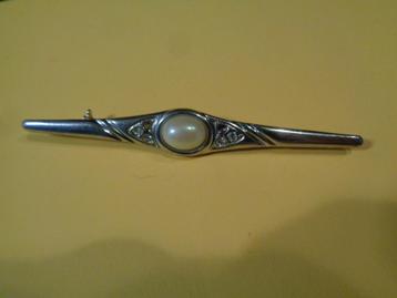 zilverkl broche met parel 8 cm nr br 0109 beschikbaar voor biedingen