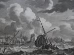 Ets storm en hogen vloed voor Elburg in 1776, N. vd Meer, Antiek en Kunst, Kunst | Etsen en Gravures, Verzenden