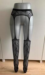 Jarretel zwart met motief, Kleding | Dames, Leggings, Maillots en Panty's, Verzenden, Zo goed als nieuw, Zwart, Panty