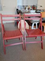 Klapstoelen hout rood vintage - zeer nette staat, Huis en Inrichting, Stoelen, Ophalen, Gebruikt, Rood, Hout