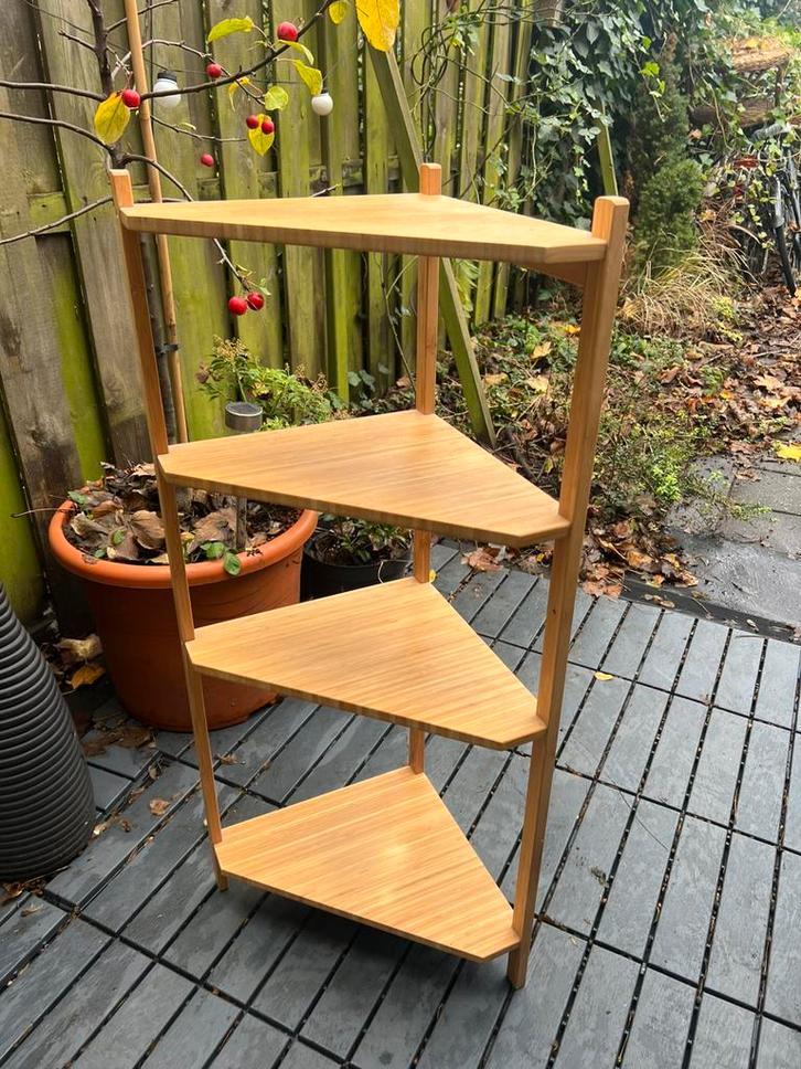 RÅGRUND wastafel-/hoekrek van bamboe – 34x100 cm, Tuin en Terras, Bergingen en Tuinkasten, Zo goed als nieuw, Overige typen, Ophalen