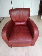 Leren fauteuil, Huis en Inrichting, Fauteuils, Ophalen, Landelijk retro, Zo goed als nieuw, 50 tot 75 cm
