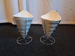 2 keramische frietzakjes, Huis en Inrichting, Ophalen of Verzenden, Zo goed als nieuw