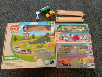 Playtive Junior Houten treinbaan set + extra voertuigen beschikbaar voor biedingen