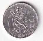 1 Gulden 1957 met krasje, Postzegels en Munten, Munten | Nederland, 1 gulden, Koningin Juliana, Verzenden, Zilver