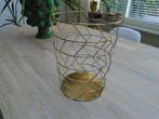 Hema hoge ronde gouden metalen mand, Overige materialen, Mand, Rond, Ophalen of Verzenden