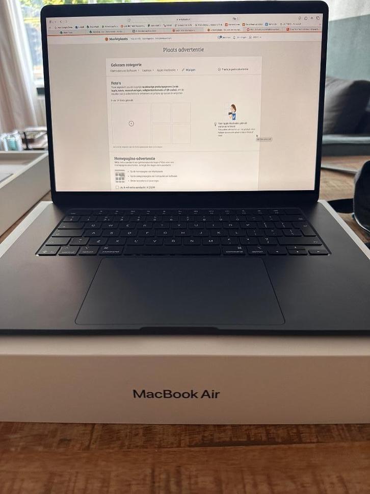 MacBook Air M2 15" 8GB 512GB midnight blue 1,5 jaar oud, Computers en Software, Apple Macbooks, Zo goed als nieuw, MacBook Air