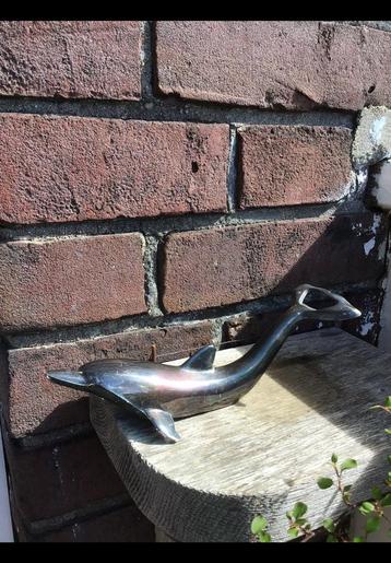 Flesopener, kroonkurk opener in vorm van dolfijn, verzilverd beschikbaar voor biedingen