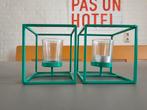 Metaal met glas waxinelichthouders, Ophalen, Zo goed als nieuw, Metaal