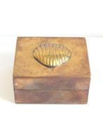 Vintage messing/ koperen sieraden doosje met schelpje, Antiek en Kunst, Ophalen of Verzenden