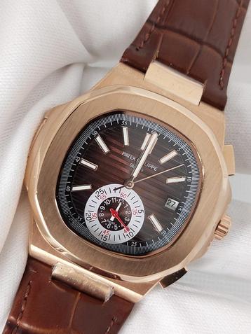 Patek Philippe Nautilus Leren Band Choco uitvoering