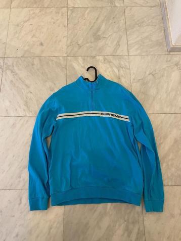 Supreme quarter-zip sweater – maat L – turquoise beschikbaar voor biedingen