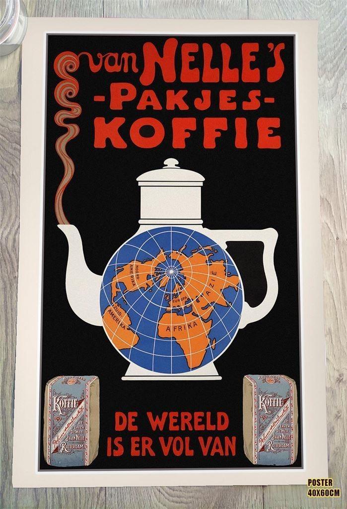van Nelle Roodmerk Koffie Art Deco Reclame poster., Verzamelen, Merken en Reclamevoorwerpen, Nieuw, Overige typen, Verzenden