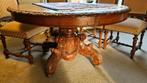 Antieke, eiken eethoek. Tafel met 5 stoelen., Antiek en Kunst, Ophalen