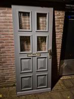 Hardhouten buitendeur. 92x211.5cm. Dubbelglas., Doe-het-zelf en Verbouw, Deuren en Horren, Gebruikt, 80 tot 100 cm, Ophalen of Verzenden