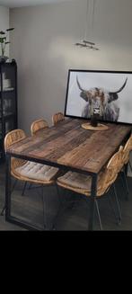 mooie industriële eettafel, Gebruikt, Vijf personen of meer, Rechthoekig, 50 tot 100 cm