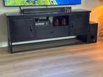Industrieel tv-meubel zwart metaal – lade + opbergruimte, Ophalen, 100 tot 150 cm, Zo goed als nieuw, Minder dan 100 cm