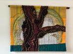 Vintage groot handgemaakt wandkleed Boom decor 100/80 cm, Antiek en Kunst, Ophalen of Verzenden