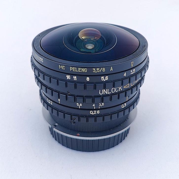 Peleng 8mm f/3.5 Fisheye lens – Canon EOS (met chip), Audio, Tv en Foto, Fotografie | Lenzen en Objectieven, Zo goed als nieuw