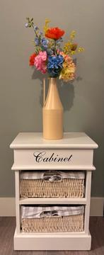 Landelijk Nachtkastje met Mandjes, Minder dan 50 cm, Gebruikt, Verzenden, Landelijk