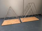 Plank driehoek display ijzer en hout 2 stuks, Ophalen, Gebruikt, Plank, Minder dan 200 cm
