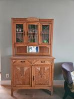 Vintage kast met glas in lood, 100 tot 150 cm, Ophalen of Verzenden, 25 tot 50 cm, Glas